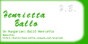 henrietta ballo business card